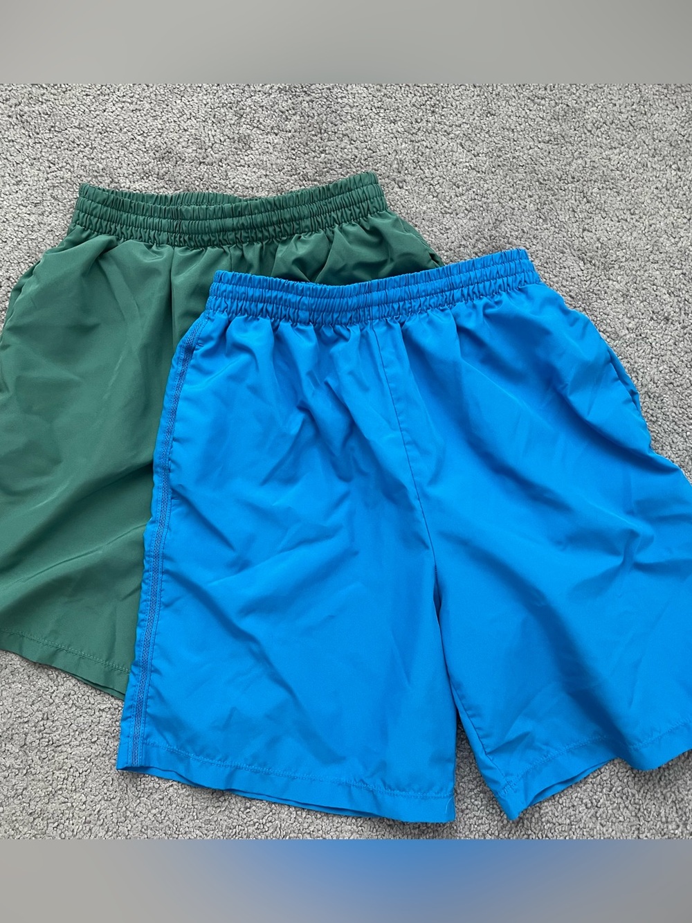 2 Pairs Light Blue Sage-like Green Nike Kids Athletic Shorts